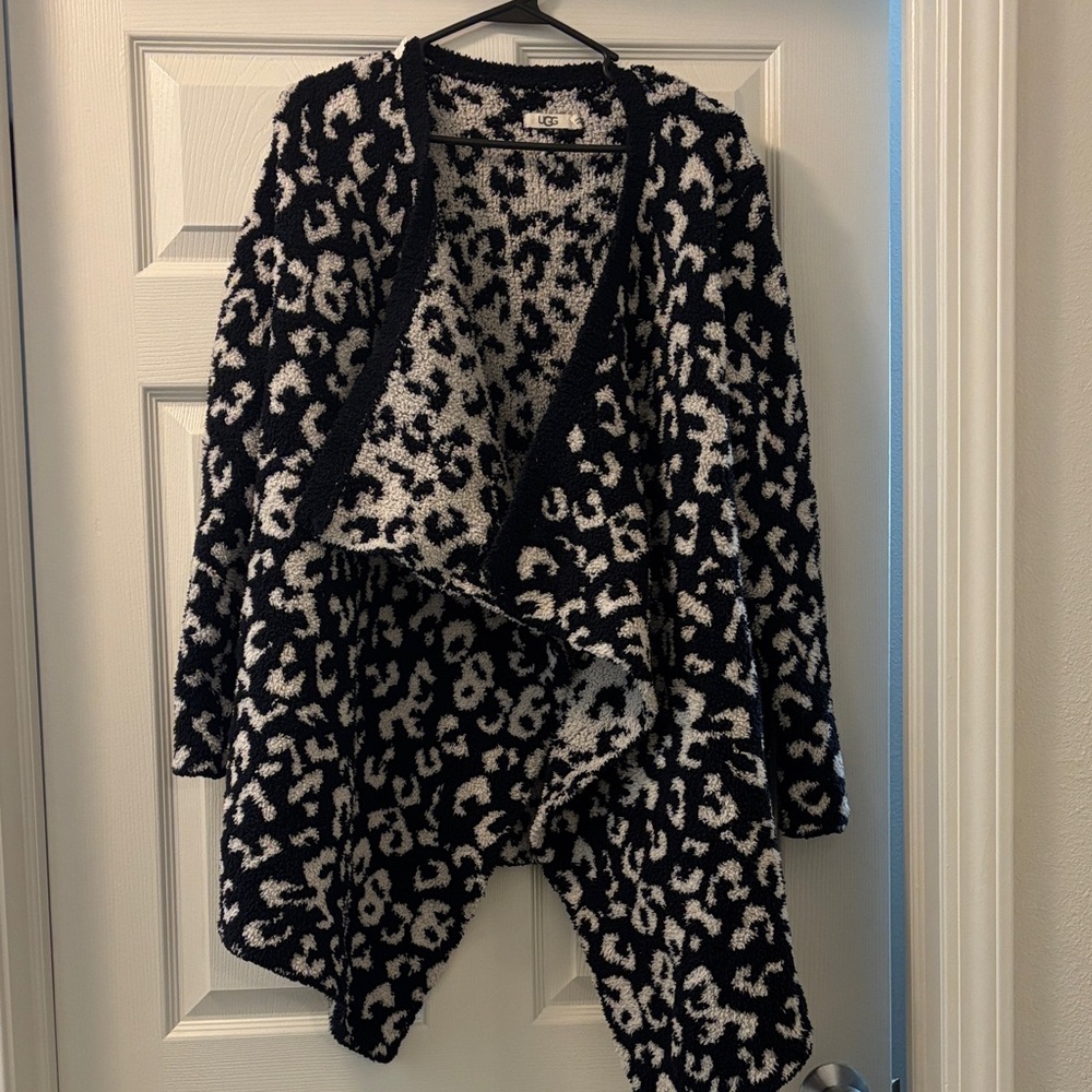 UGG Black and White Leopard Cardigan